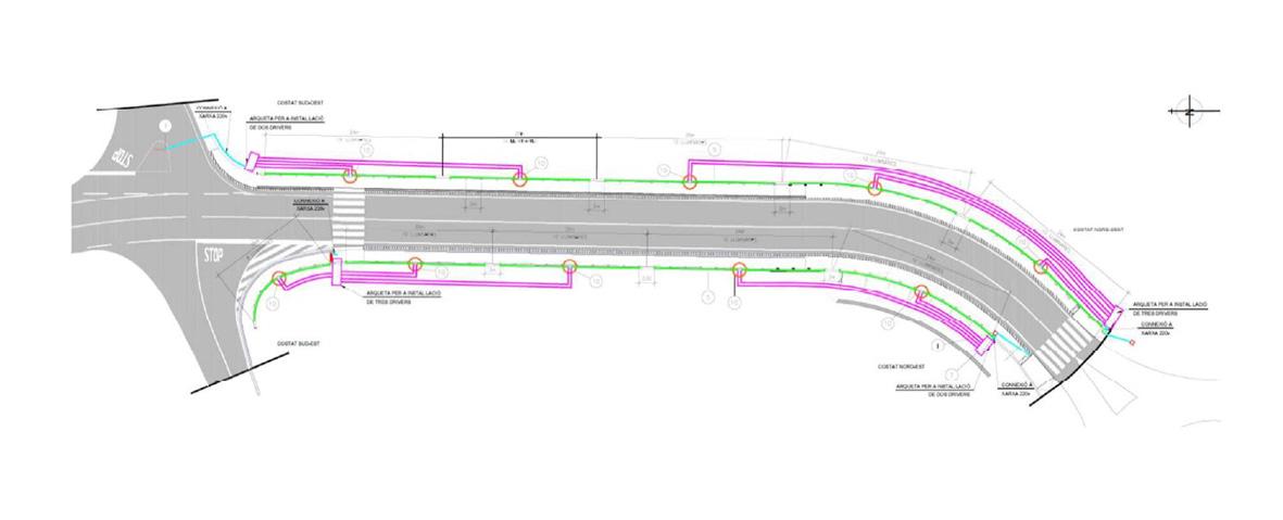 Plano de actuación en el puente de la B-603 en Sant Pol de Mar