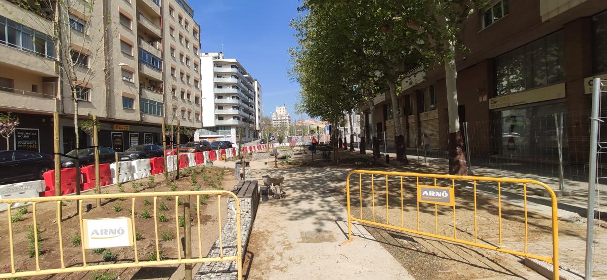 obres passeig verd carrer riu Ebre Lleida