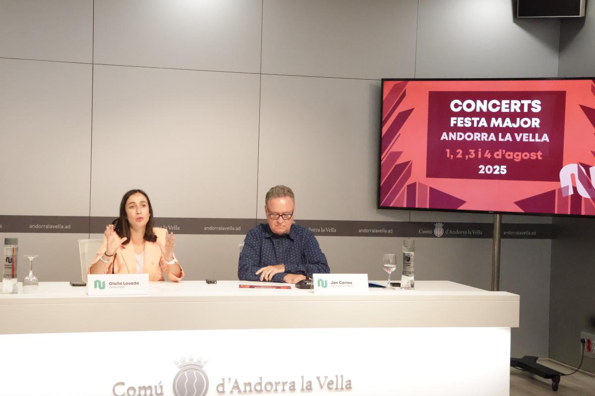 Un moment de la presentació dels concerts de les festes majors d'Andorra la Vella