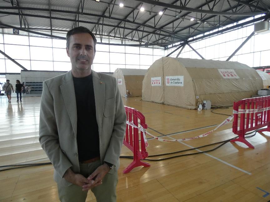 Jordi Jordan al centre de comandament de l'incendi de Paüls