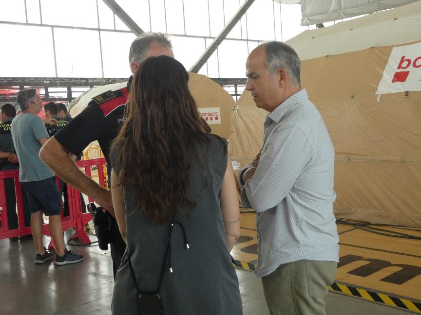 Jordi Turull visita el centre de comandament de l'incendi de Paüls