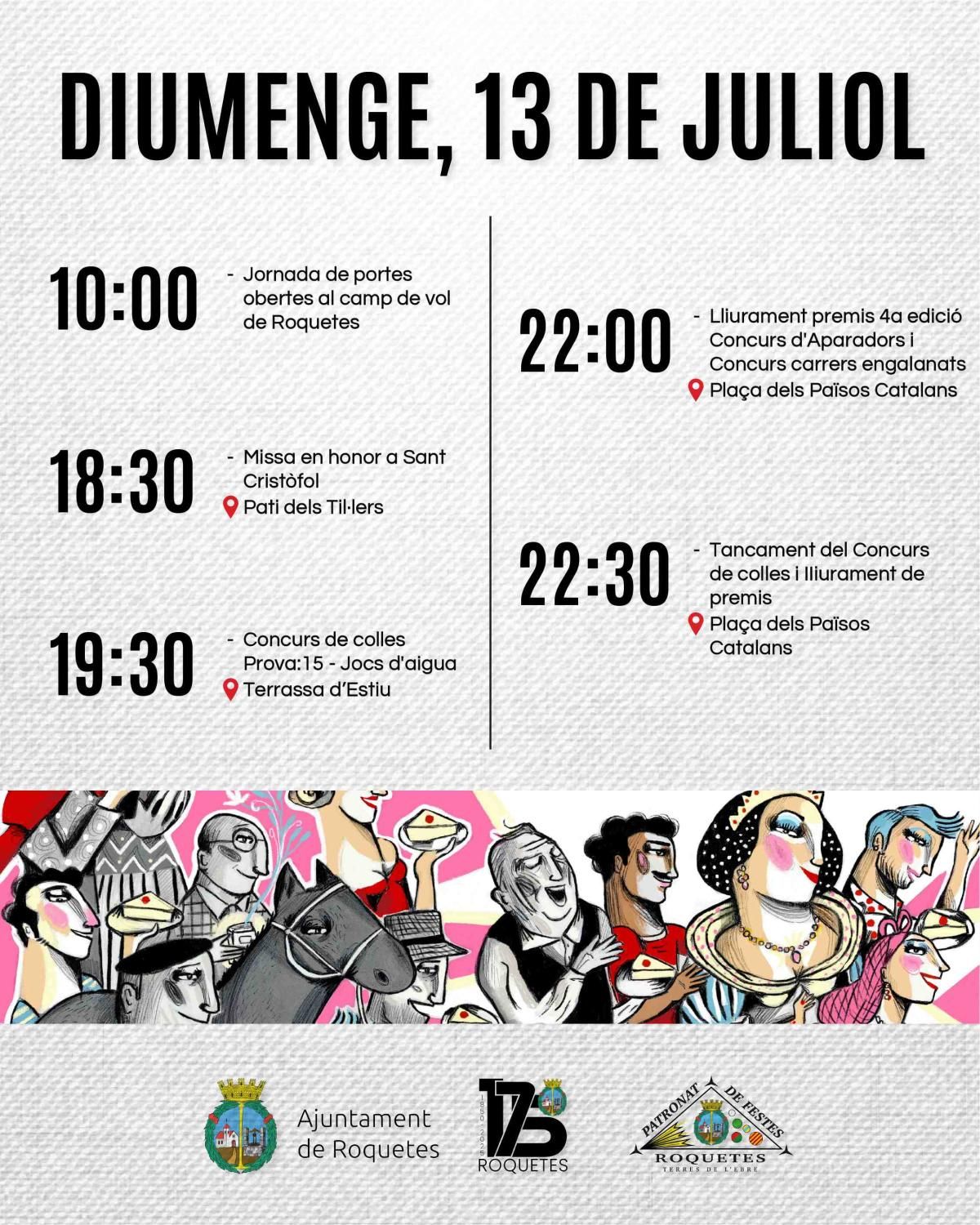 Programació Festa Major Roquetes 13 de juliol